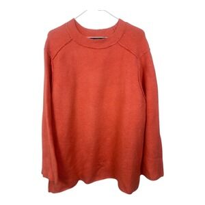 Zara Knit Women's Small Burnt Orange Crewneck Sweater Pullover